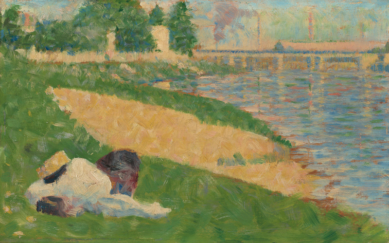 The Seine with Clothing on the Bank (Study for "Bathers at Asnières") by Georges Seurat, 1883/1884. Courtesy of National Gallery of Art, Washington.