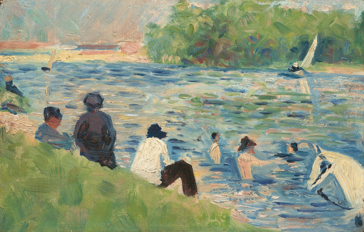 Bathers (Study for "Bathers at Asnières") by Georges Seurat, 1883/1884. Courtesy of National Gallery of Art, Washington.